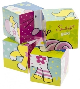 Кубики дерев'яні Goki Мої друзі Susibelle (57511) - Pampik