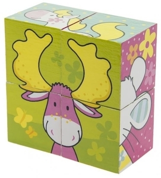 Кубики дерев'яні Goki Мої друзі Susibelle (57511) - Pampik - 3