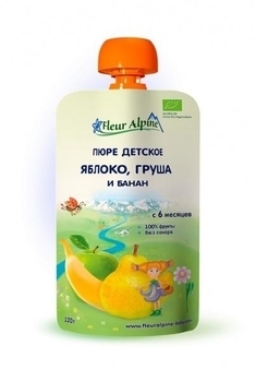Фруктове пюре Fleur Alpine Pouch Органік Яблуко, груша і банан - Pampik