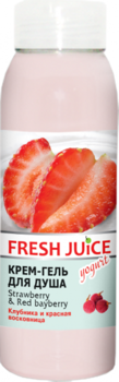 Крем-гель для душу Fresh Juice Полуниця і Червона восковиця, 300 мл - Pampik