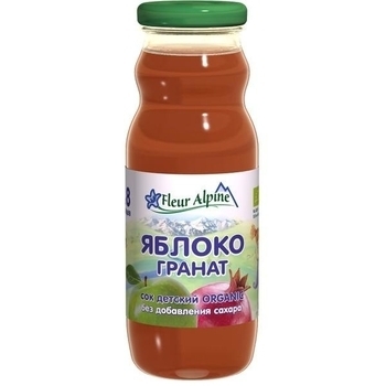 Сік Fleur Alpine Органік Яблучно-гранатовий, 200 мл - Pampik