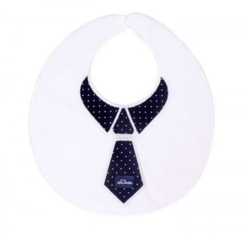 Слинявчик Sevi Bebe білий з краваткою (27) - Pampik