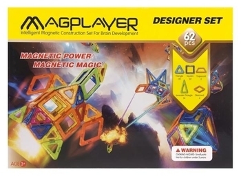 Магнитный конструктор Magplayer, 62 элемента (MPB-62) - Pampik - 5
