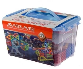 Магнітний конструктор Magplayer, 48 елементів (MPT-48) - Pampik
