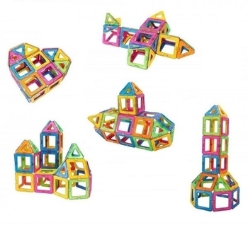 Магнітний конструктор Magplayer, 208 елементів (MPB-208) - Pampik - 6