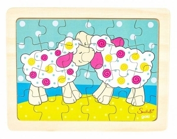 Пазл дерев'яний Goki Овечки Susibelle, 24 елемента (57506-2) - Pampik