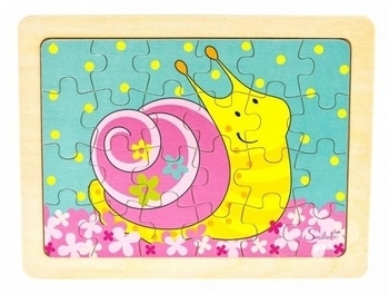 Пазл дерев'яний Goki Равлик Susibelle, 24 елемента (57506-1) - Pampik