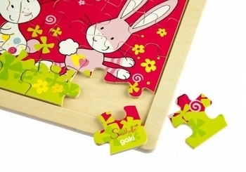 Пазл дерев'яний Goki Кролики Susibelle, 24 елемента (57506-5) - Pampik - 2