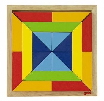 Пазл дерев'яний Goki Світ форм Квадрат (57572-3) - Pampik