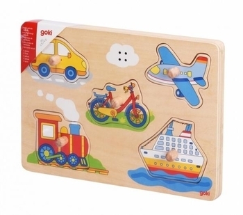 Пазл звуковий Goki Транспорт (57519G) - Pampik