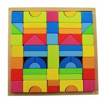 Конструктор дерев'яний Goki Веселка, 57 елементів (58624) - Pampik