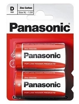 Батарейки Panasonic Red Zink R20 Bli Zink-Carbon, 2 шт. (R20REL/2BPR) - Pampik