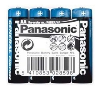 Батарейки Panasonic General Purpose R6 Tray Zink-Carbon, 4 шт. (R6BER/4P) - Pampik