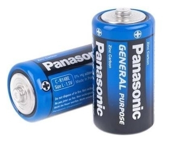 Батарейки Panasonic General Purpose R14 Tray Zink-Carbon, 2 шт. (R14BER/2P) - Pampik