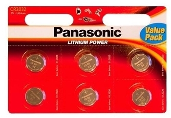 Батарейки Panasonic CR 2032 Bli Lithium, 6 шт. (CR-2032EL/6B) - Pampik