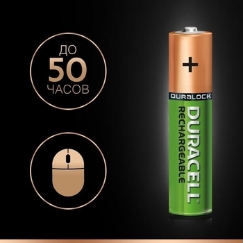 Акумулятор Duracell AAA HR03 800/850 mAh, 2 шт. - Pampik - 3