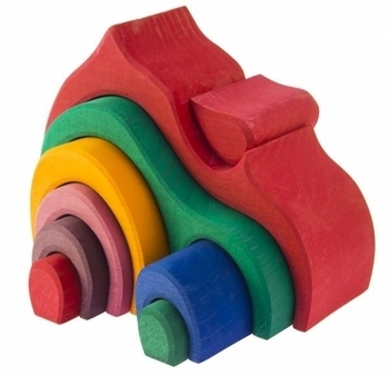 Конструктор дерев'яний NIC Будинок Габлі великий, червоний (NIC523030) - Pampik - 2