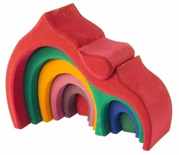 Конструктор дерев'яний NIC Будинок Габлі великий, червоний (NIC523030) - Pampik - 3