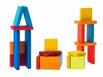 Конструктор дерев'яний NIC Різнобарвні пластини (NIC523346) - Pampik - 3