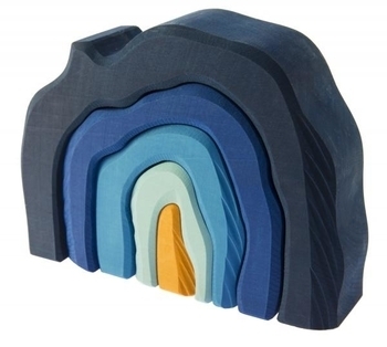 Конструктор дерев'яний NIC Печера, синій (NIC523323) - Pampik