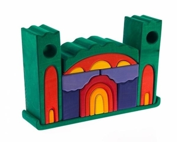 Конструктор дерев'яний NIC Все в замку, зелений (NIC523269) - Pampik