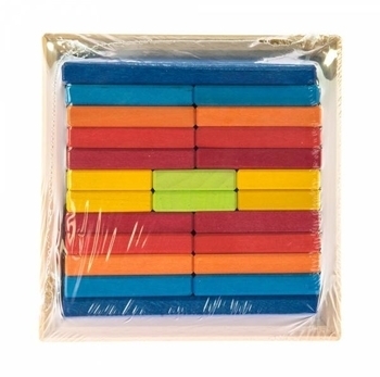 Конструктор дерев'яний NIC Різнобарвні пластини (NIC523346) - Pampik - 6