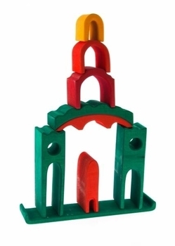 Конструктор дерев'яний NIC Все в замку, зелений (NIC523269) - Pampik - 6