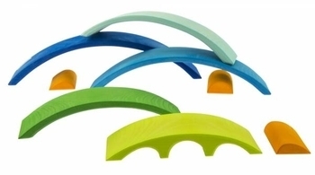 Конструктор дерев'яний NIC Міст, синій (NIC523331) - Pampik - 4