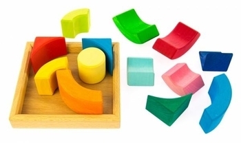 Конструктор дерев'яний NIC Різнобарвний коло (NIC523344) - Pampik - 2