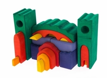 Конструктор дерев'яний NIC Все в замку, зелений (NIC523269) - Pampik - 8