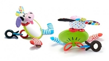 Іграшка на коляску Yookidoo Моє перше дзеркальце Корівка (40144) - Pampik