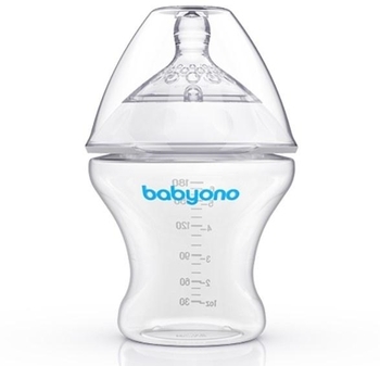 Пляшка для годування BabyOno Natural Nursing, повільний потік, 180 мл (1450) - Pampik - 2