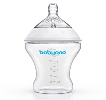 Пляшка для годування BabyOno Natural Nursing, повільний потік, 180 мл (1450) - Pampik - 3