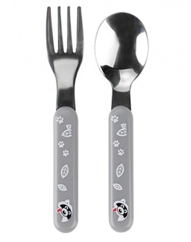 Ложка і вилка BabyOno, сірий (1065) - Pampik