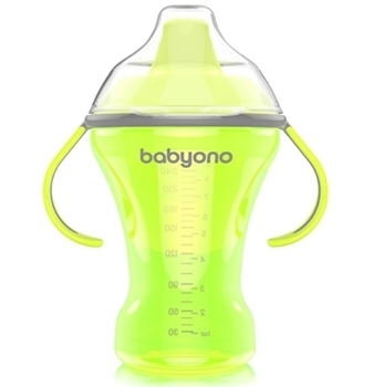 Чашка-непроливайка BabyOno Natural Nursing з твердим носиком, 260 мл, зелений (1457) - Pampik