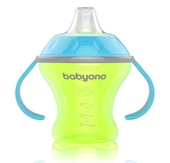 Чашка-непроливайка BabyOno Natural Nursing з м'яким носиком, 180 мл, зелений (1456) - Pampik - 2