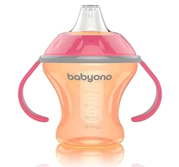 Чашка-непроливайка BabyOno Natural Nursing з м'яким носиком, 180 мл, помаранчевий (1456) - Pampik - 2