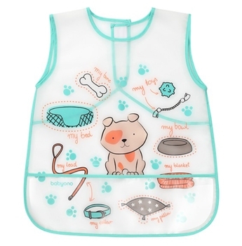 Нагрудник BabyOno Creative Baby Собачка, м'ятний з білим (840) - Pampik