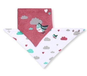 Слюнявчик BabyOno Пташки, 2 шт. (879/01) - Pampik