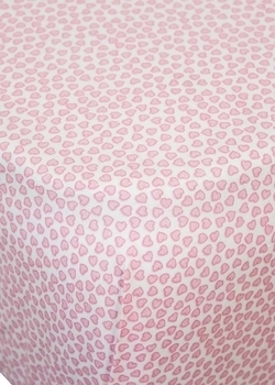 Простирадло на резинці Coo Coo Рожеві сердечка, екокотон, 90х60 см, рожевий (Соо55) - Pampik - 3