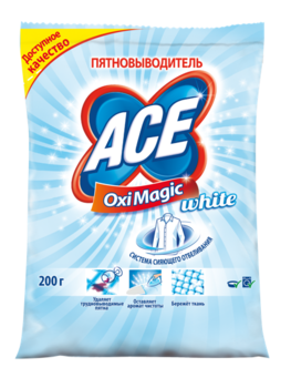 

Пятновыводитель ACE Oxi Magic White, 200 г