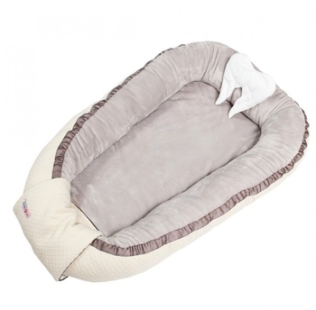 Матрас-кокон Jolly Mummy Сapitone Winter Cream, бежевый с серым (BN TV C 02) - Pampik