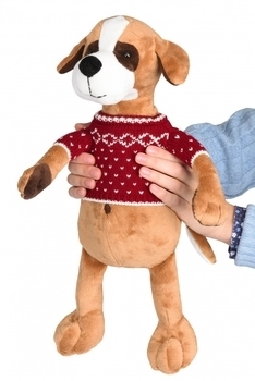 М'яка іграшка Soft Toy Собачка в червоному светрі, 31 см (THT570) - Pampik - 2