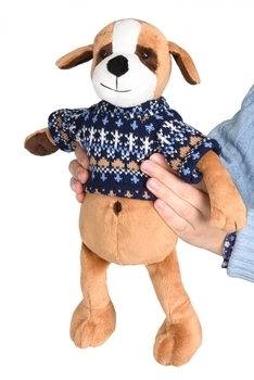 М'яка іграшка Soft Toy Собачка в синьому светрі, 25 см (THT568) - Pampik - 3