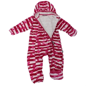 Комбінезон Huppa Dandy, фліс, р.74, рожевий з білим (3305BASE-63363-074) - Pampik - 3
