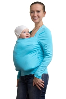 Слинго-футболка Василинка, длинный рукав, р.L, бирюзовый (17161) - Pampik