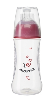 Пляшечка для годування Bibi Natural Я люблю маму, 2+, 260 мл (114651) - Pampik - 2