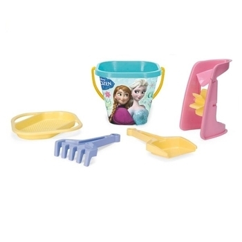 Набір для піску Wader Disney Крижане серце, 5 елементів, рожевий з жовтим (77941) - Pampik