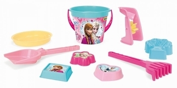 Набор для песка Wader Disney Холодное сердце, 9 элементов, розовый с голубым (77935) - Pampik