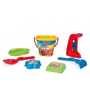 Набір для піску Wader Disney Тачки, 7 елементів, червоний з зеленим (77642) - Pampik
